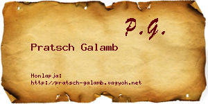 Pratsch Galamb névjegykártya